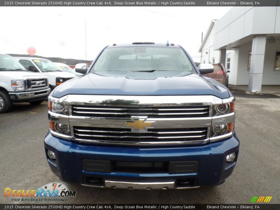 2015 Chevrolet Silverado 2500HD High Country Crew Cab 4x4 Deep Ocean Blue Metallic / High Country Saddle Photo #3