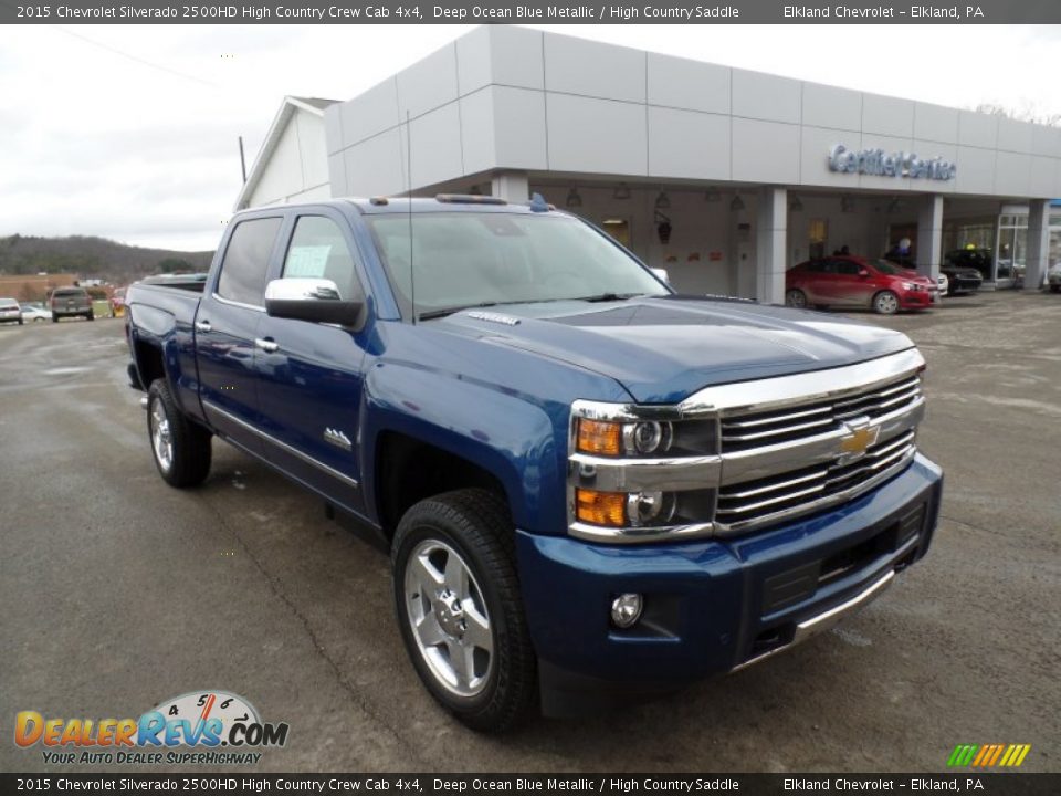 2015 Chevrolet Silverado 2500HD High Country Crew Cab 4x4 Deep Ocean Blue Metallic / High Country Saddle Photo #4