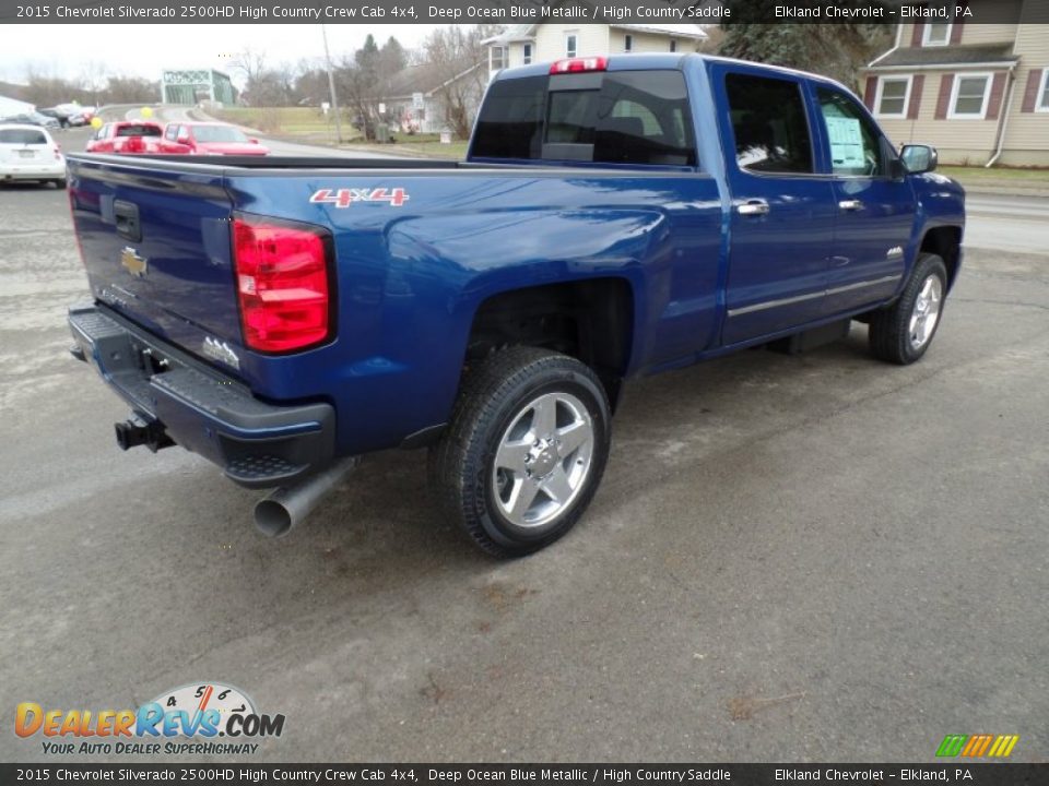 2015 Chevrolet Silverado 2500HD High Country Crew Cab 4x4 Deep Ocean Blue Metallic / High Country Saddle Photo #6