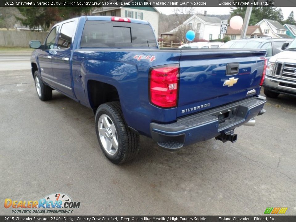 2015 Chevrolet Silverado 2500HD High Country Crew Cab 4x4 Deep Ocean Blue Metallic / High Country Saddle Photo #8