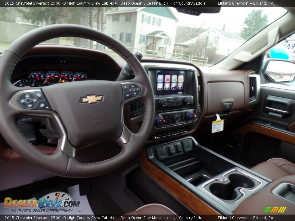 2015 Chevrolet Silverado 2500HD High Country Crew Cab 4x4 Deep Ocean Blue Metallic / High Country Saddle Photo #20