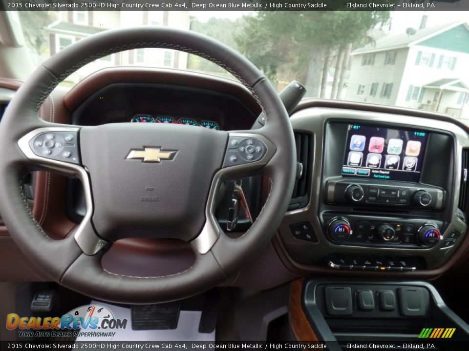 2015 Chevrolet Silverado 2500HD High Country Crew Cab 4x4 Deep Ocean Blue Metallic / High Country Saddle Photo #21