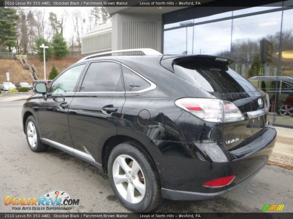 2010 Lexus RX 350 AWD Obsidian Black / Parchment/Brown Walnut Photo #3