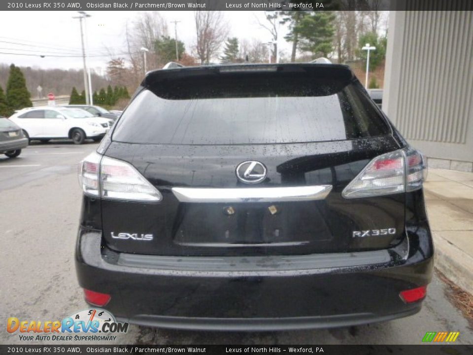 2010 Lexus RX 350 AWD Obsidian Black / Parchment/Brown Walnut Photo #4