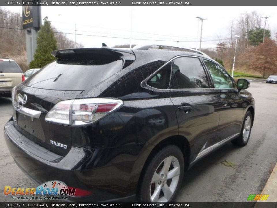 2010 Lexus RX 350 AWD Obsidian Black / Parchment/Brown Walnut Photo #6