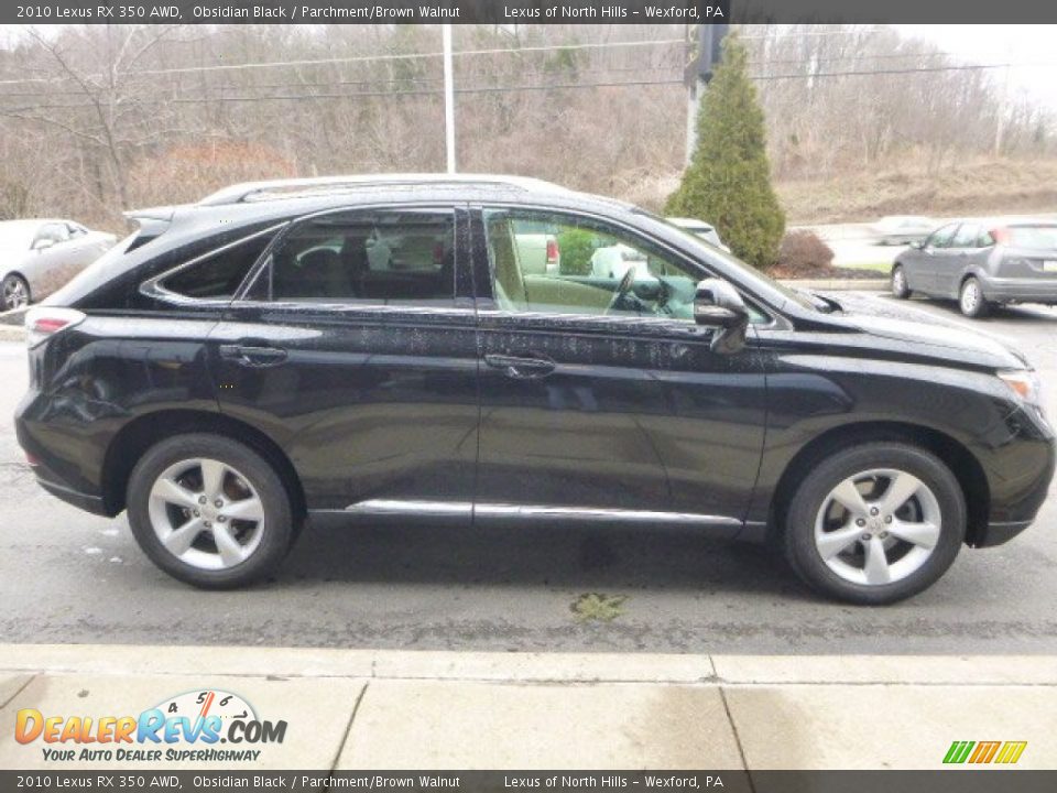 2010 Lexus RX 350 AWD Obsidian Black / Parchment/Brown Walnut Photo #7