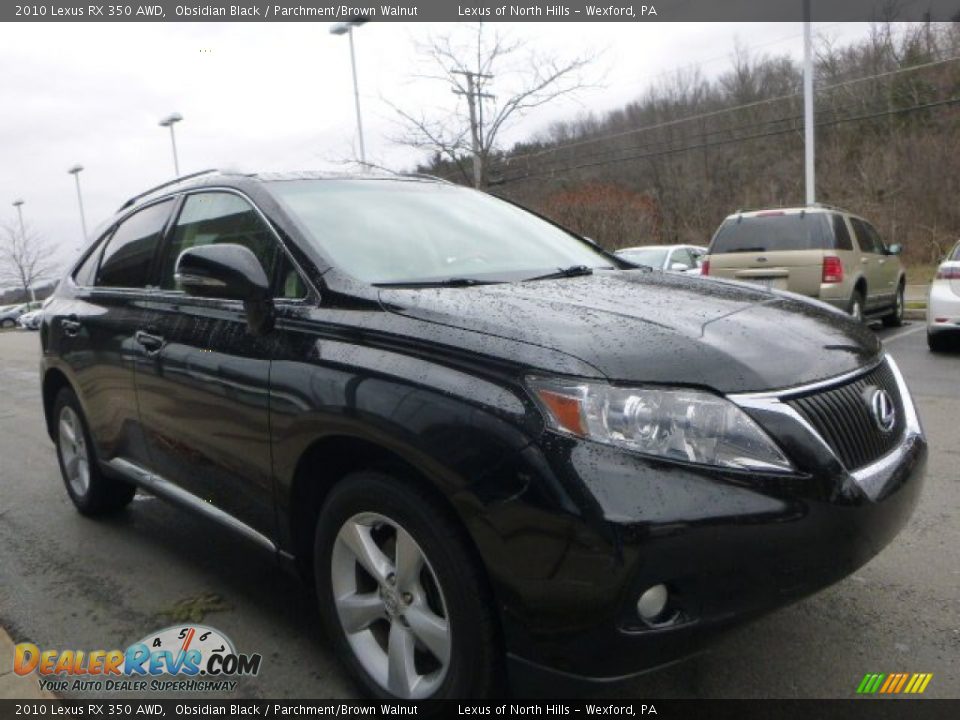 2010 Lexus RX 350 AWD Obsidian Black / Parchment/Brown Walnut Photo #8