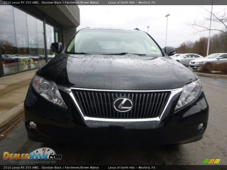 2010 Lexus RX 350 AWD Obsidian Black / Parchment/Brown Walnut Photo #9