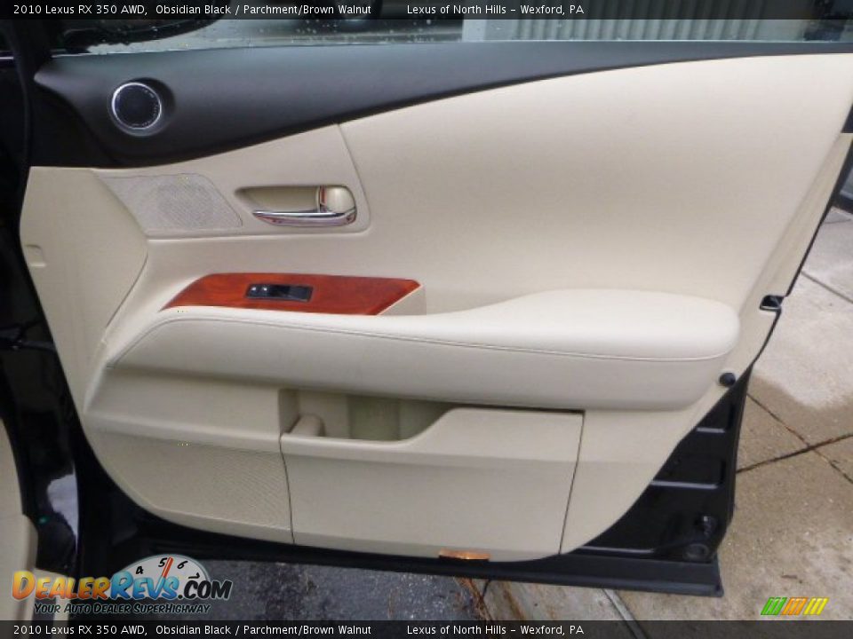 2010 Lexus RX 350 AWD Obsidian Black / Parchment/Brown Walnut Photo #11