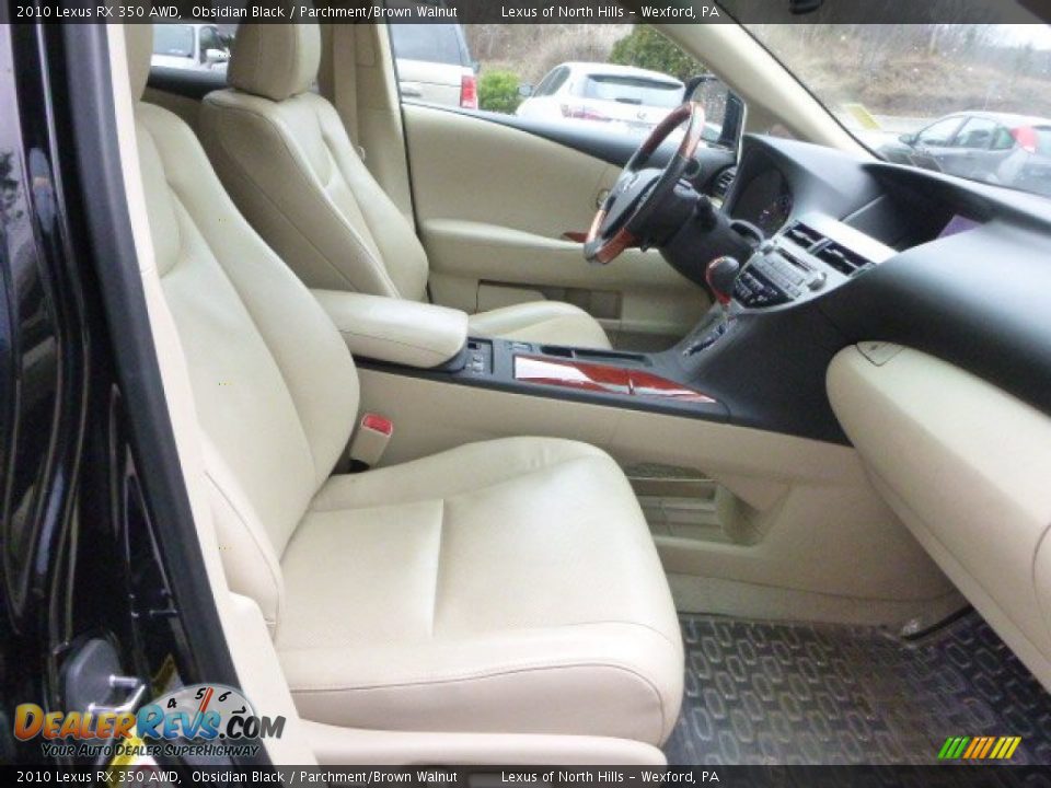 2010 Lexus RX 350 AWD Obsidian Black / Parchment/Brown Walnut Photo #12