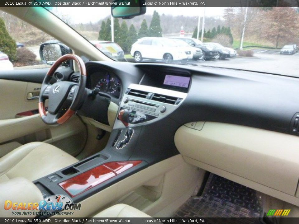 2010 Lexus RX 350 AWD Obsidian Black / Parchment/Brown Walnut Photo #13