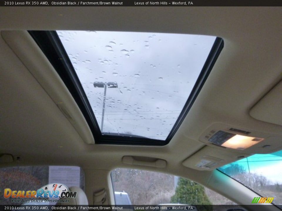 2010 Lexus RX 350 AWD Obsidian Black / Parchment/Brown Walnut Photo #14