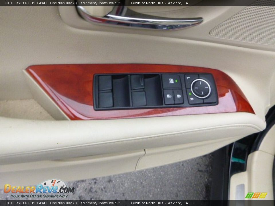 2010 Lexus RX 350 AWD Obsidian Black / Parchment/Brown Walnut Photo #18