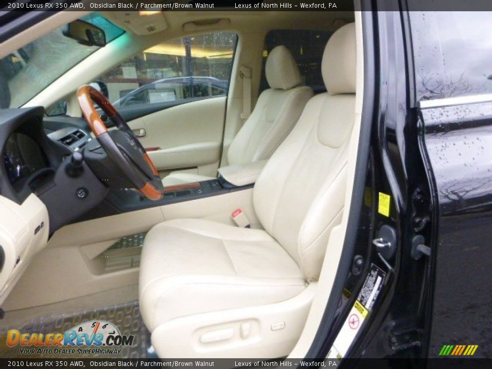 2010 Lexus RX 350 AWD Obsidian Black / Parchment/Brown Walnut Photo #19