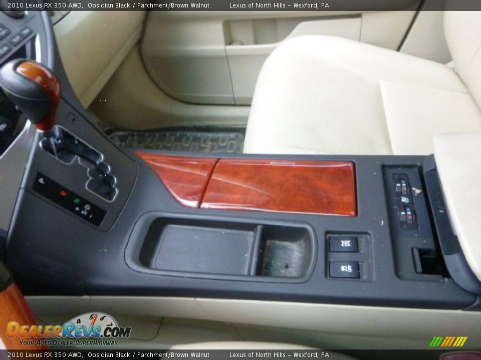 2010 Lexus RX 350 AWD Obsidian Black / Parchment/Brown Walnut Photo #21