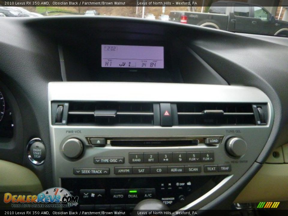 2010 Lexus RX 350 AWD Obsidian Black / Parchment/Brown Walnut Photo #22