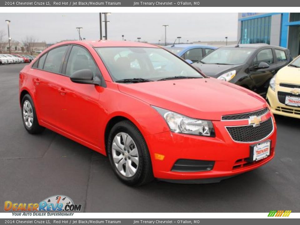2014 Chevrolet Cruze LS Red Hot / Jet Black/Medium Titanium Photo #2