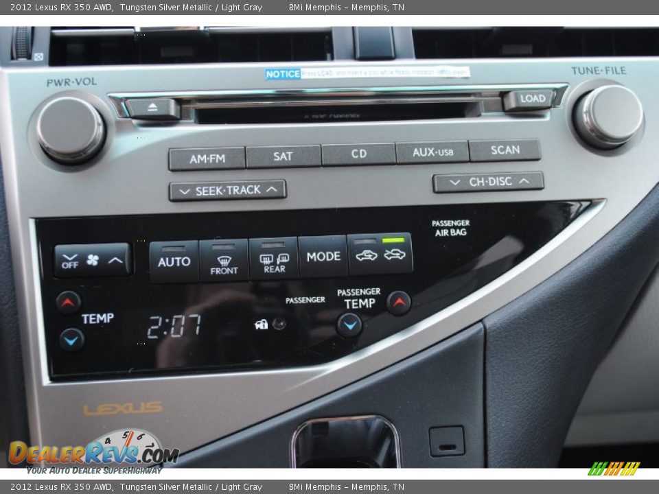 2012 Lexus RX 350 AWD Tungsten Silver Metallic / Light Gray Photo #20