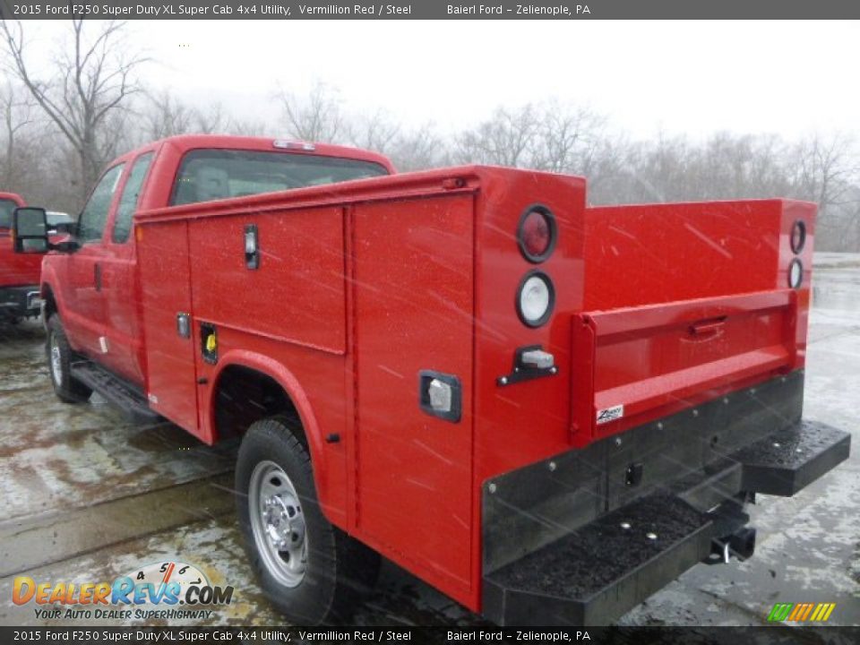 2015 Ford F250 Super Duty XL Super Cab 4x4 Utility Vermillion Red / Steel Photo #2