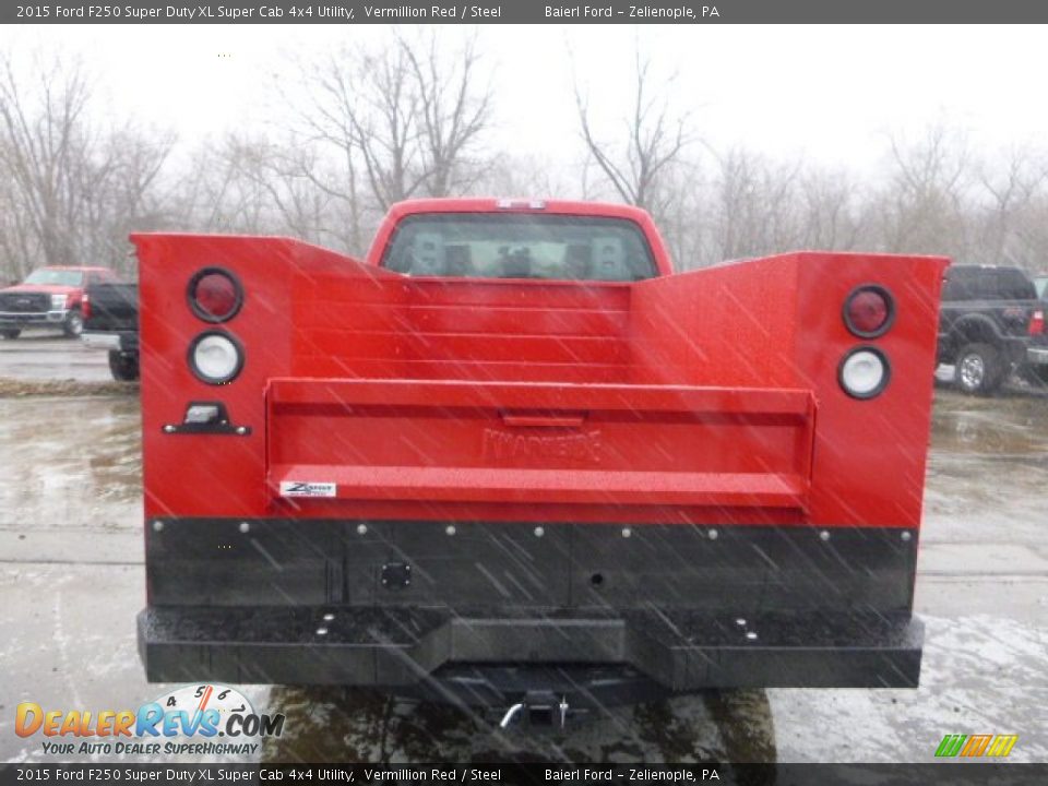 2015 Ford F250 Super Duty XL Super Cab 4x4 Utility Vermillion Red / Steel Photo #3