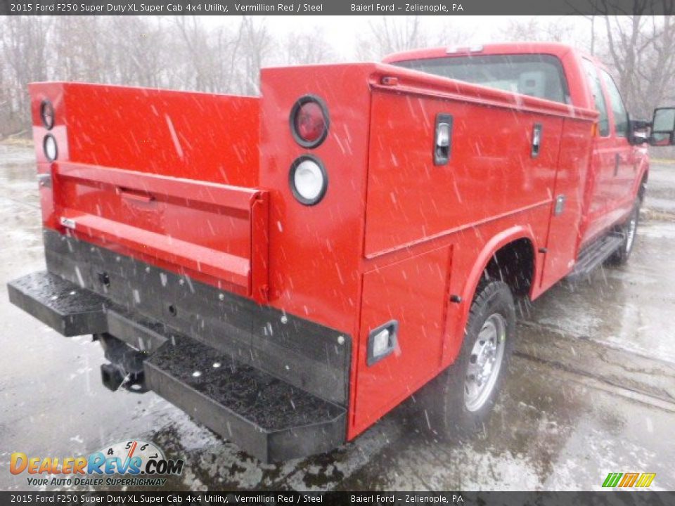 2015 Ford F250 Super Duty XL Super Cab 4x4 Utility Vermillion Red / Steel Photo #4