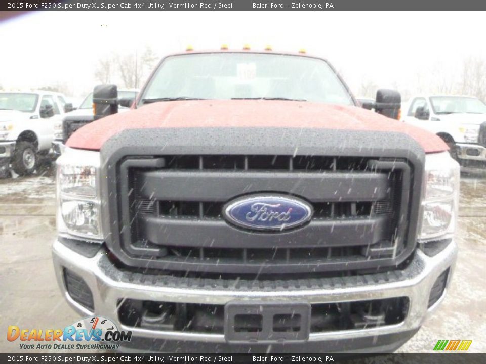 2015 Ford F250 Super Duty XL Super Cab 4x4 Utility Vermillion Red / Steel Photo #7