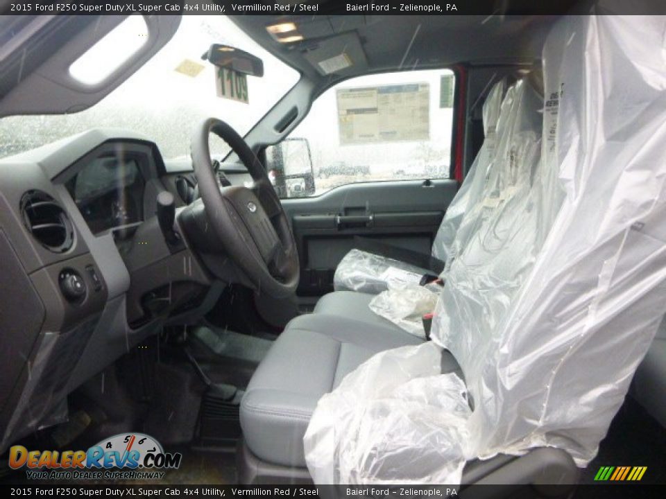 2015 Ford F250 Super Duty XL Super Cab 4x4 Utility Vermillion Red / Steel Photo #15
