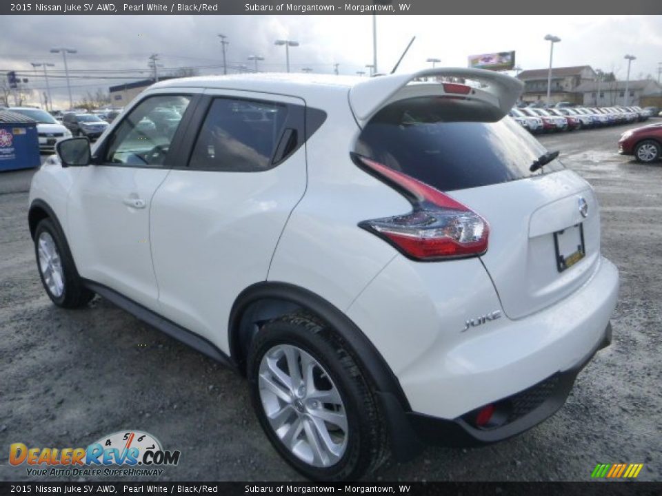 2015 Nissan Juke SV AWD Pearl White / Black/Red Photo #5