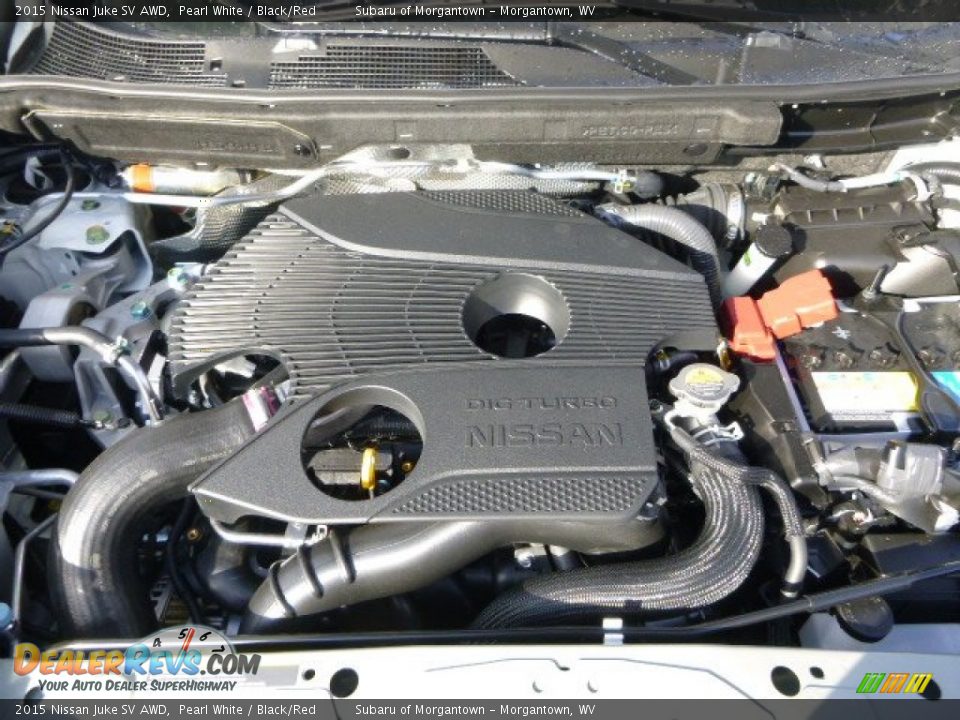 2015 Nissan Juke SV AWD Pearl White / Black/Red Photo #15