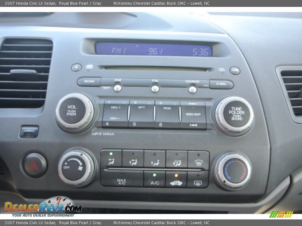 2007 Honda Civic LX Sedan Royal Blue Pearl / Gray Photo #3
