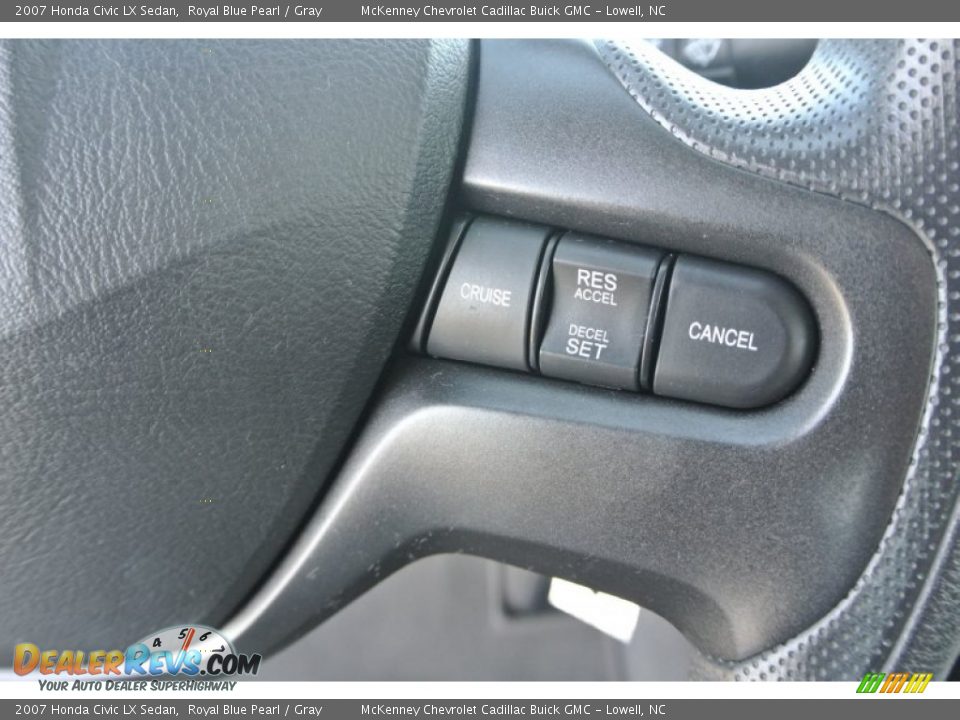 2007 Honda Civic LX Sedan Royal Blue Pearl / Gray Photo #7