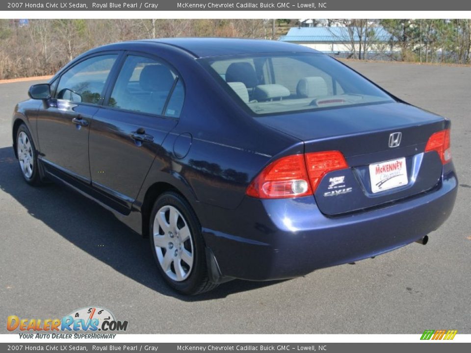 2007 Honda Civic LX Sedan Royal Blue Pearl / Gray Photo #9