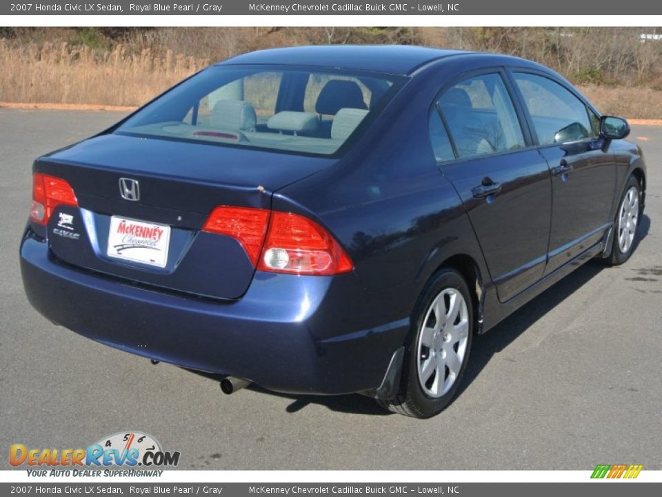 2007 Honda Civic LX Sedan Royal Blue Pearl / Gray Photo #10
