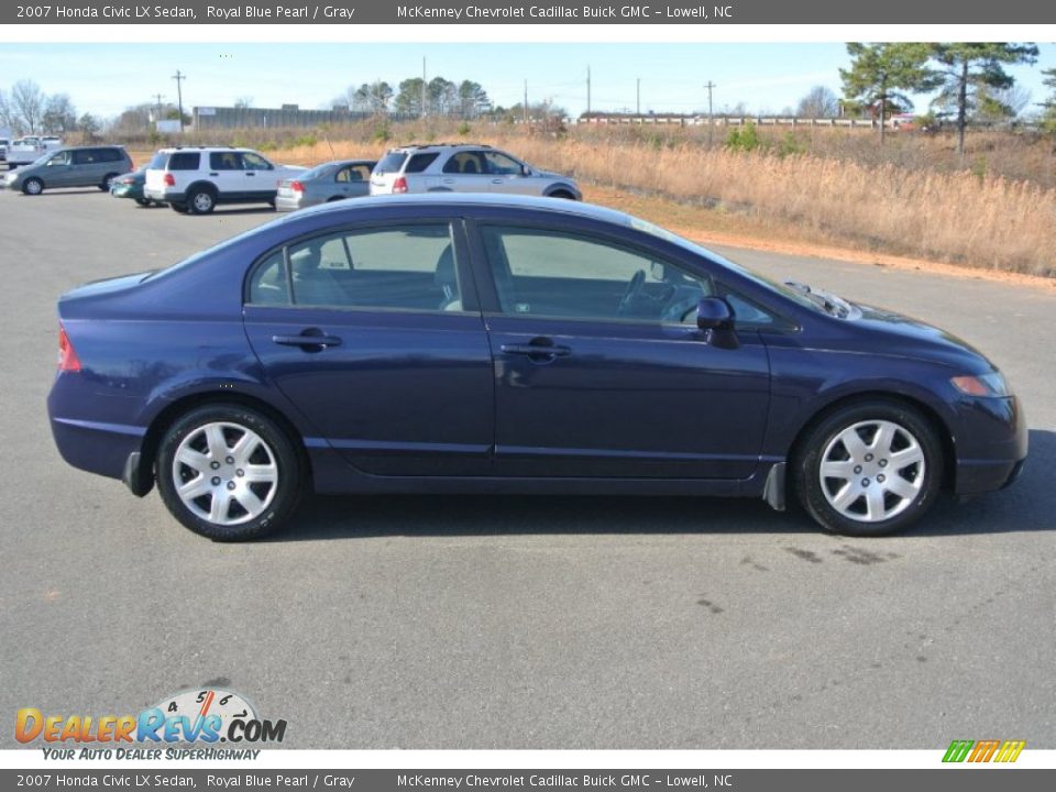 2007 Honda Civic LX Sedan Royal Blue Pearl / Gray Photo #11