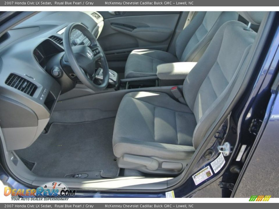 2007 Honda Civic LX Sedan Royal Blue Pearl / Gray Photo #12