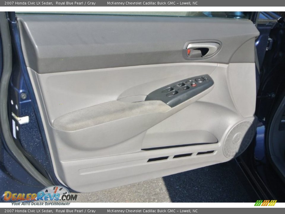 2007 Honda Civic LX Sedan Royal Blue Pearl / Gray Photo #13