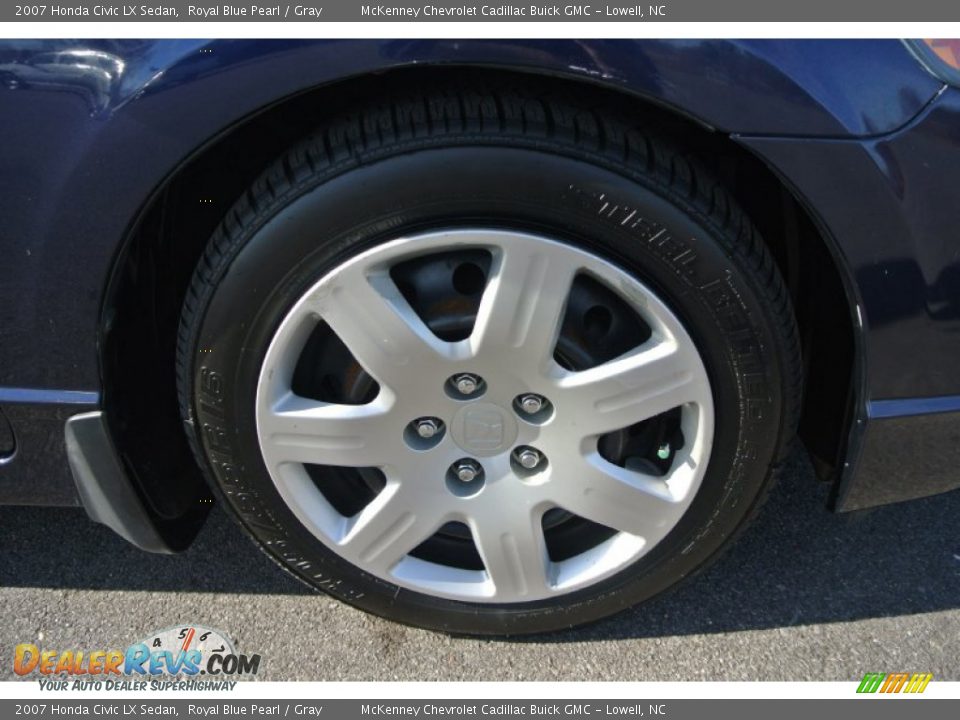 2007 Honda Civic LX Sedan Royal Blue Pearl / Gray Photo #21