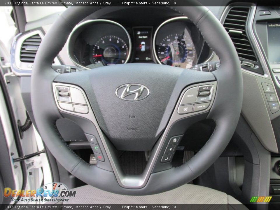 2015 Hyundai Santa Fe Limited Ultimate Monaco White / Gray Photo #36