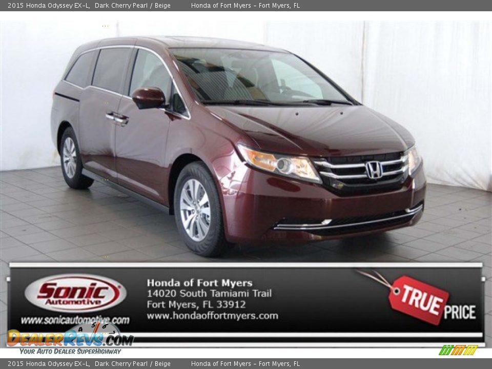 2015 Honda Odyssey EX-L Dark Cherry Pearl / Beige Photo #1