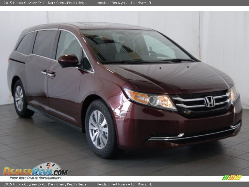 2015 Honda Odyssey EX-L Dark Cherry Pearl / Beige Photo #2