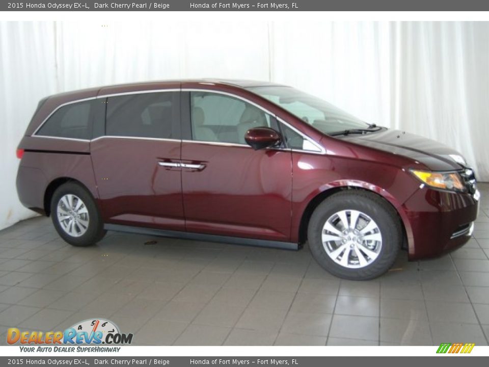 2015 Honda Odyssey EX-L Dark Cherry Pearl / Beige Photo #5