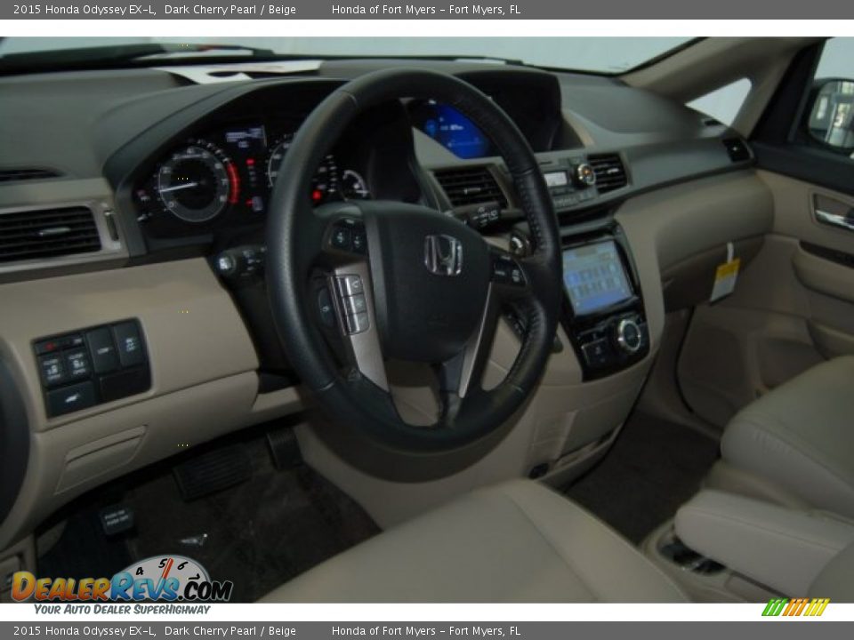 2015 Honda Odyssey EX-L Dark Cherry Pearl / Beige Photo #10