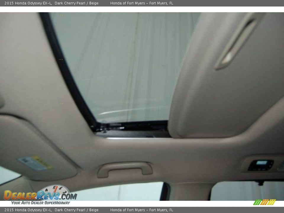2015 Honda Odyssey EX-L Dark Cherry Pearl / Beige Photo #14