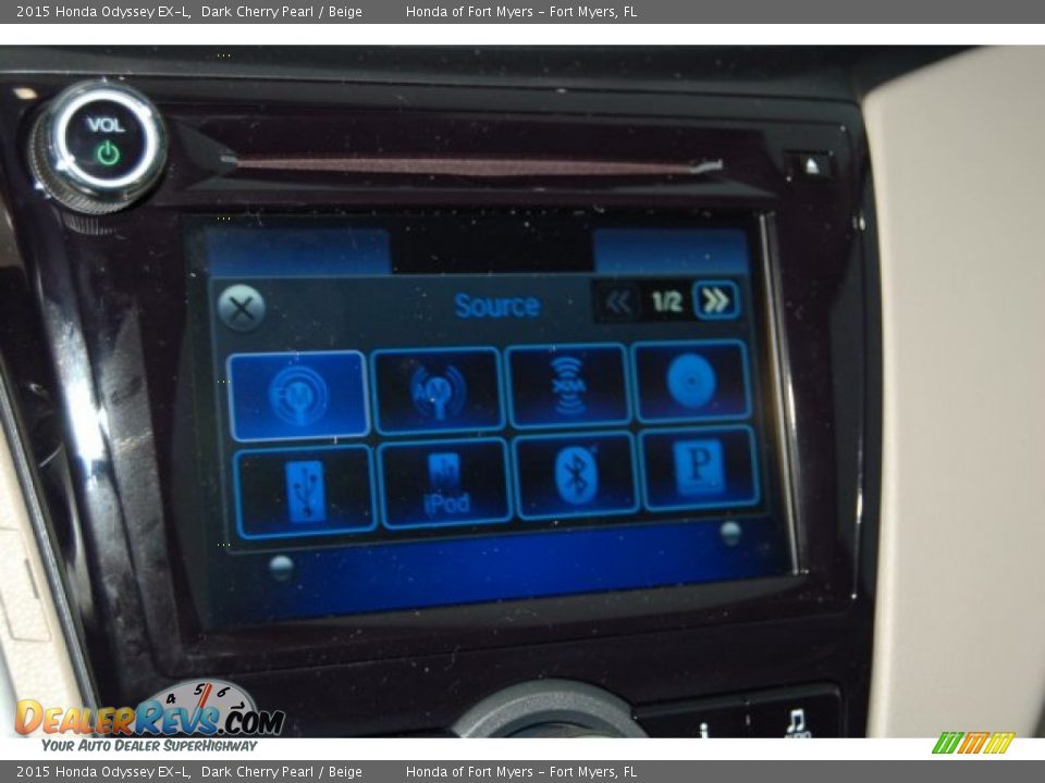 2015 Honda Odyssey EX-L Dark Cherry Pearl / Beige Photo #16