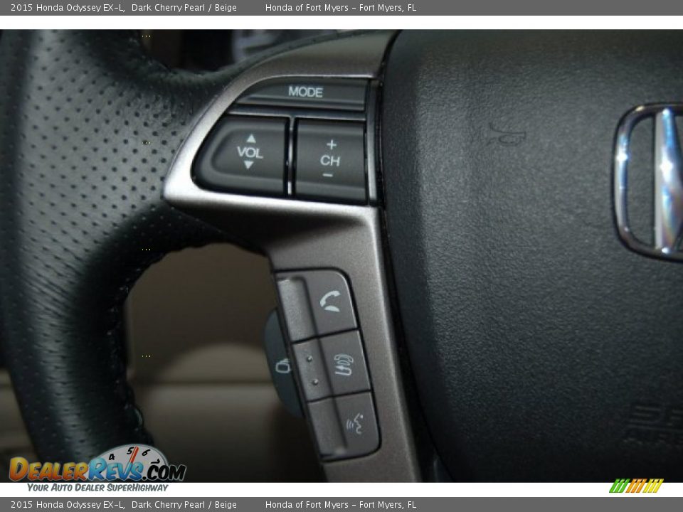 2015 Honda Odyssey EX-L Dark Cherry Pearl / Beige Photo #21