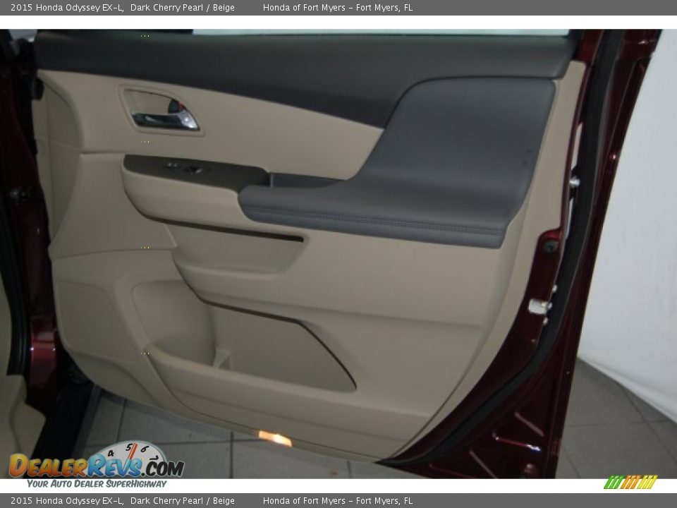 2015 Honda Odyssey EX-L Dark Cherry Pearl / Beige Photo #25