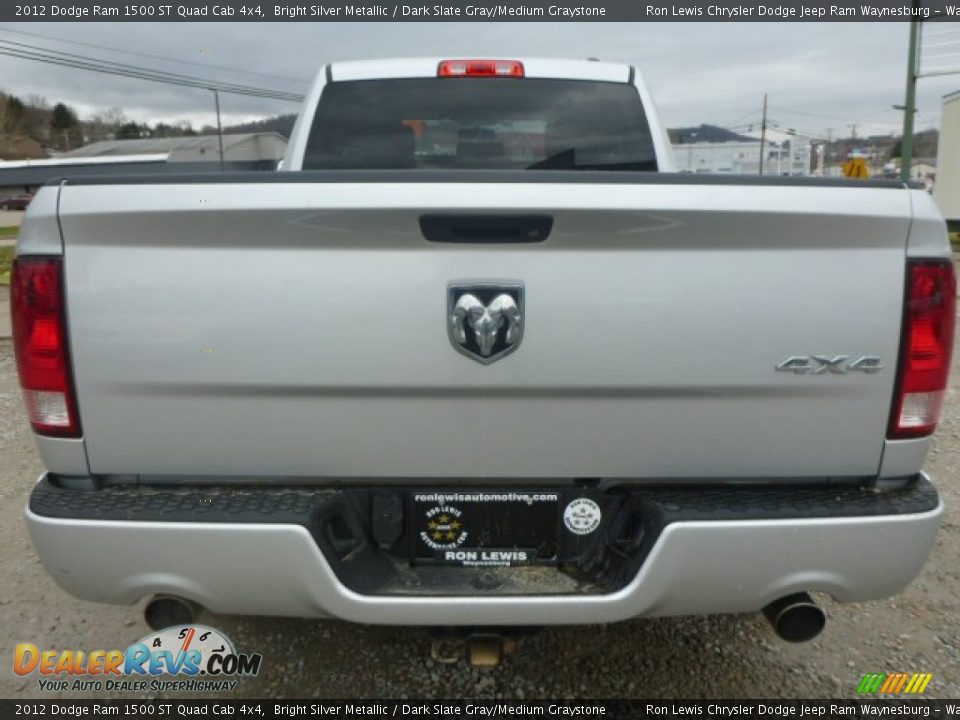 2012 Dodge Ram 1500 ST Quad Cab 4x4 Bright Silver Metallic / Dark Slate Gray/Medium Graystone Photo #4