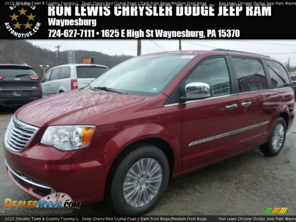 2015 Chrysler Town & Country Touring-L Deep Cherry Red Crystal Pearl / Dark Frost Beige/Medium Frost Beige Photo #1