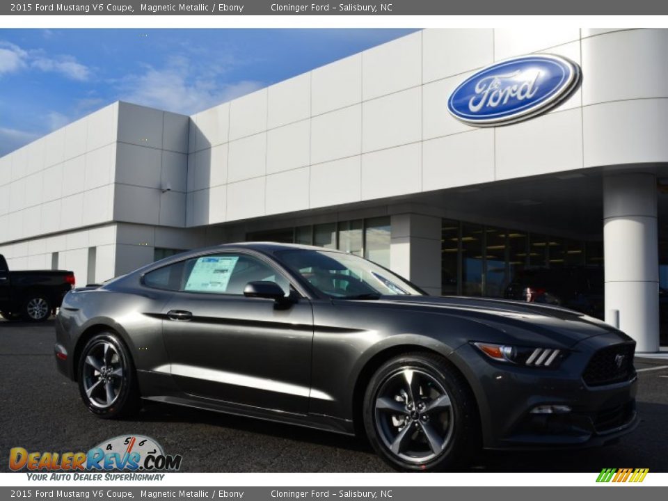2015 Ford Mustang V6 Coupe Magnetic Metallic / Ebony Photo #1