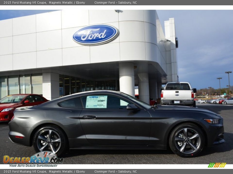 2015 Ford Mustang V6 Coupe Magnetic Metallic / Ebony Photo #2